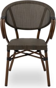 VENUS záhradná stolička s podrúčkami brown