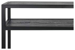 Čierny konzolový stolík s doskou z dubového dreva 30x120 cm Daniël – Spinder Design