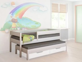 LU Detská posteľ s prístelkou Junior - biela Rozmer: 180x80