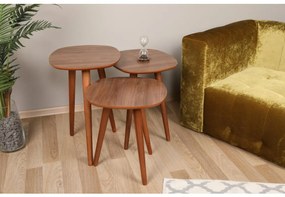 SADA 3x Odkladací stolík TYN hnedá