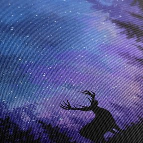 Obraz vianočný jeleň v magickom lese