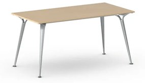 Kancelársky stôl PRIMO ALFA, sivostrieborná podnož, 1600 x 800 mm, dub prírodný