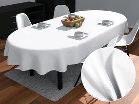Biante Oválny bavlněný saténový ubrus ST-020 Biely 140x180 cm