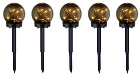 Kobi SADA 5x LED Solárna lampa 5xLED/0,12W/1,2V 3000K IP44 40 mAh čierna KB0361