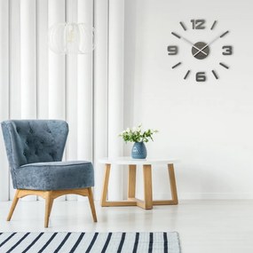 Moderné sivé nalepovacie hodiny 75 cm