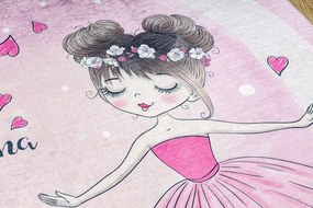 Detský koberec protišmykový BAMBINO 2161 Ballerina, ružový