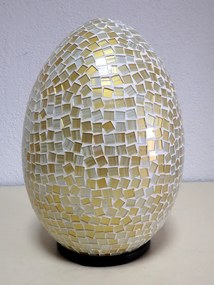 Stolná luxusná  lampa  ART bielo-zlatá, 35 cm, ručná práca