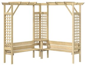 Rohová pergola s lavičkou, impregnovaná borovica