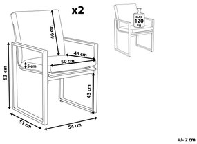Záhradná súprava 2 sivých stoličiek PANCOLE Beliani