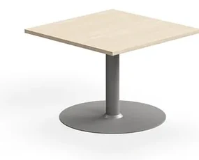 Konferenčný stolík ALVA, 700x700x500 mm, HPL, strieborná/breza