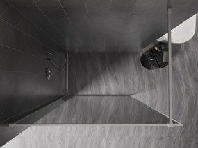 Mexen Kioto-F, sprchová zástena s rámom 130 x 202 cm, 8 mm šedé sklo, oceľový profil, 800-130-104-97-40