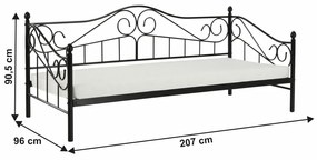 Jednolôžková posteľ 90 cm Danina (čierna) (s roštom). Vlastná spoľahlivá doprava až k Vám domov. 1016019