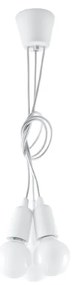 Závesné svietidlo Diego 3, biele telo svietidla