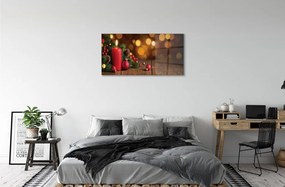 Sklenený obraz Sviečka vetvičky čačky doska 140x70 cm
