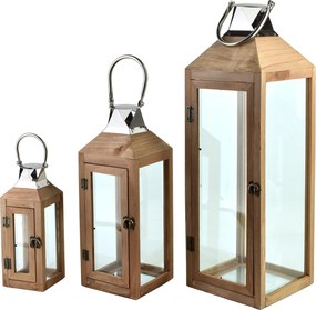 Sada 3 ks lampášov LEVI 62/42/28 hnedá