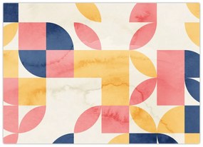 Obraz - Abstrakcia s retro vzormi (70x50 cm)