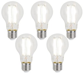 Sada 5 ks Inteligentné stmievateľné LED žiarovky E27 A60 číre 7W 806lm 2700-6500K