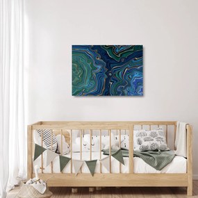 Sklenený obraz - Zeleno-modrý mramor (70x50 cm)