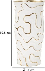 Váza Adore 32 cm zlatá/biela