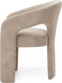 Designové čalouněné jídelní křeslo Nuria světle hnědé
