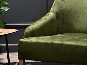 Relaxačné kreslo Roseile (zelená + dub). Akcia -19%. Vlastná spoľahlivá doprava až k Vám domov. 1136277