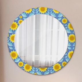 Okrúhle ozdobné zrkadlo Geometrické slnečnice fi 70 cm