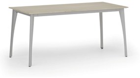 Rokovací stôl PRIMO OMEGA, 1600 x 800 mm, sivá podnož, dub prírodný