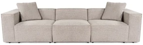 Trojmiestna pohovka Lora z ľanu 303 x 108 cm, mocha