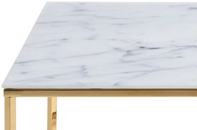 Alisma konferenčný stolík 80x80 biela / zlatá