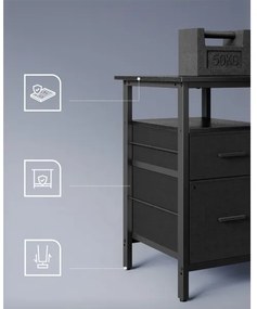 Písací stôl s podsvietením SOLEA-X hnedá/čierna