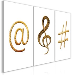 Artgeist Obraz - Golden Signs (3 Parts) Veľkosť: 120x60, Verzia: Premium Print
