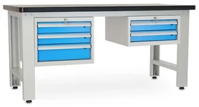 Dielenský stôl Solid MDF-32, 180 cm, 2 závesné boxy, čierna