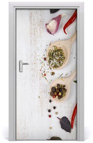Fototapeta dvere samolepiace zelenina a korenie 85x205 cm
