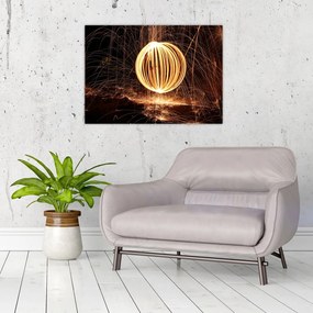 Sklenený obraz svetelnej gule (70x50 cm)