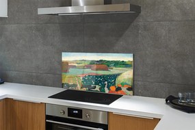 Sklenený obklad do kuchyne Art maľované pohľad vidieka 100x50 cm