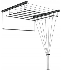 Erga Erga, stropný vešiak na sušenie bielizne 7x200 cm, čierna, ERG-SEP-10SUSSU7PCZ20