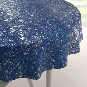 Biante Veľký zamatový okrúhly obrus Isabela IBL-005 Gold Design kráľovská modrá Ø 210 cm
