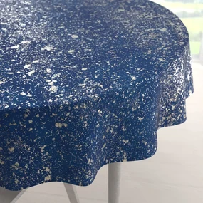 Biante Zamatový okrúhly obrus Isabela IBL-005 Gold Design kráľovská modrá Ø 120 cm