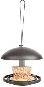 Závesné kŕmidlo pre vtáky Mushroom, 17,5x19,5 cm, plast, čierna