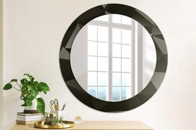 Okrúhle dekoračné zrkadlo s motívom Abstraktný čierny fi 70 cm