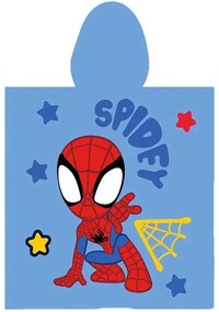 Detské plážové pončo - bavlnená osuška s kapucňou Spidey - 100% bavlna - 55 x 110 cm - pre deti od 3 do 6 rokov