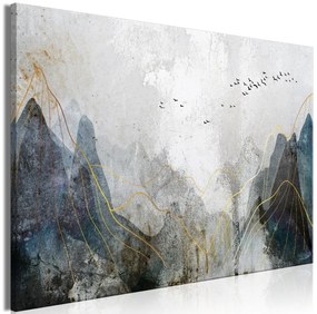 Artgeist Obraz - Misty Mountain Pass (1 Part) Wide Veľkosť: 120x80, Verzia: Na talianskom plátne