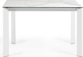 Rozkladací jedálenský stôl s prídavnou doskou s doskou v dekore mramoru 80x120 cm Axis – Kave Home