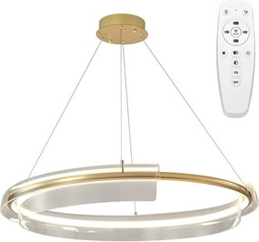 Toolight Toolight, LED závesné svietidlo 58cm s diaľkovým ovládaním APP1672-CP, zlatá matná, OSW-06137