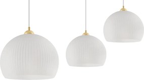 Závesné svietidlo Riffle 5, 1x biele sklenené tienidlo, g