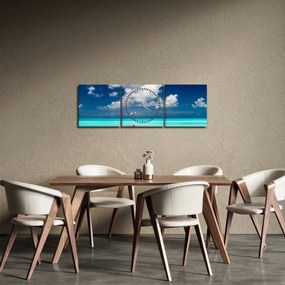 Obraz mora (s hodinami) (90x30 cm)
