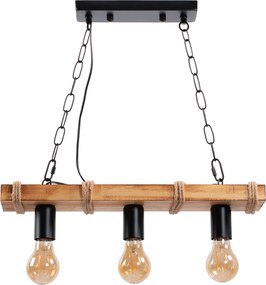 Toolight BOHO LINE, 3-bodové závesné svietidlo 3xE27 APP1319-3CP, hnedá-čierna, OSW-02461