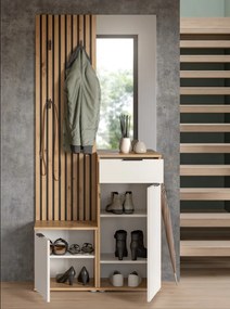 Predsieňová stena Simple, dub artisan/biela