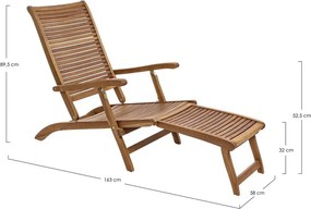 Drevené záhradné ležadlo v prírodnej farbe Noemi – Bizzotto