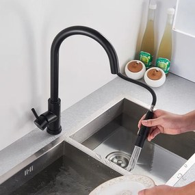 Rea Fresh, drezová batéria s výsuvnou výlevkou, čierna matná, REA-B9147